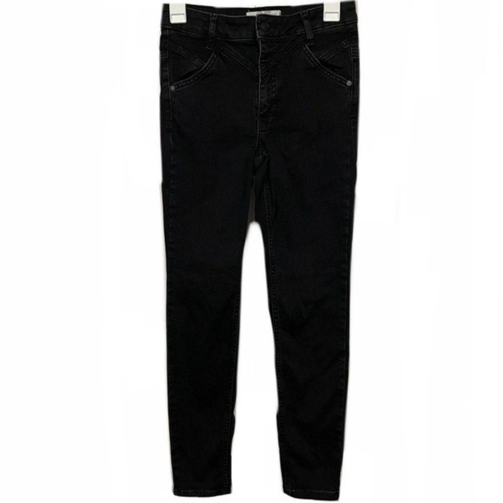 Free People Black High Rise Vintage Skinny Jeans